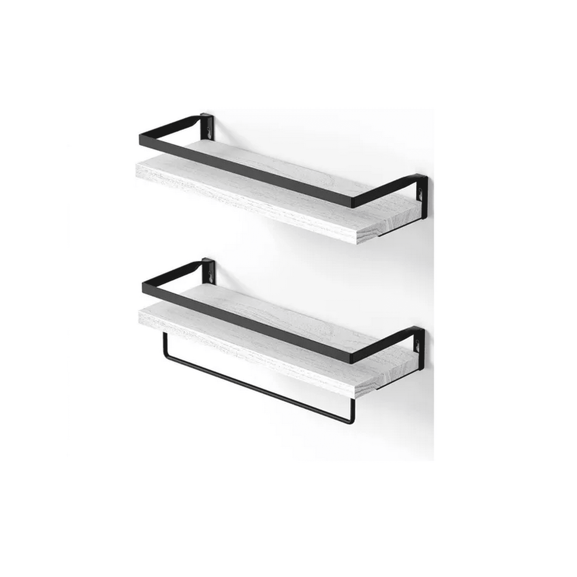 Genérico - Repisas Flotantes De Madera Modernas Kit 2 Blanco