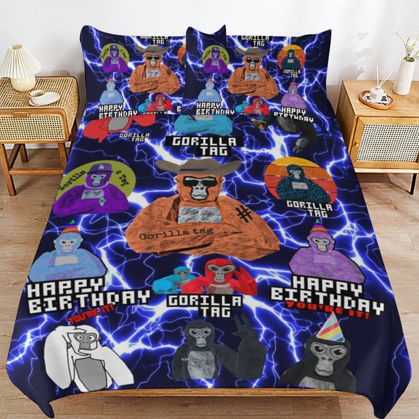 Gorilla Tag Bedding Set Duvet Cover Comfortable and Lightweight Cartoon Bedding 3 Piece Bed Set