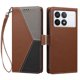 thumbnail image 3 of Funda con Solapa para Xiaomi 14T Pro, Diseño Tricolor con Ranuras, Marrón, 3 of 6