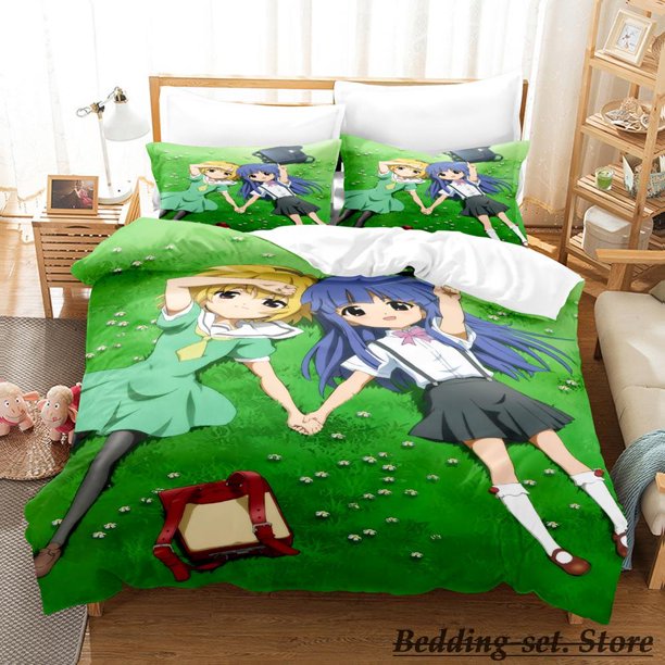 Higurashi when they cry Bedding Set Bed Set Aldult Kid Bedroom Duvetcover Sets Anime