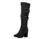 thumbnail image 1 of Botas Largas Mujer Casual Pu Texil Tacon Grueso Weide HX512, 1 of 9