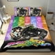 thumbnail image 1 of JoJo's Bizarre Adventure Conjunto de sábanas temático, trío de piezas, cómodo y amigable con la piel, diseño único, regalo de decoración para el hogar para familiares, amigos y fans,135cm *200cm, 1 of 6