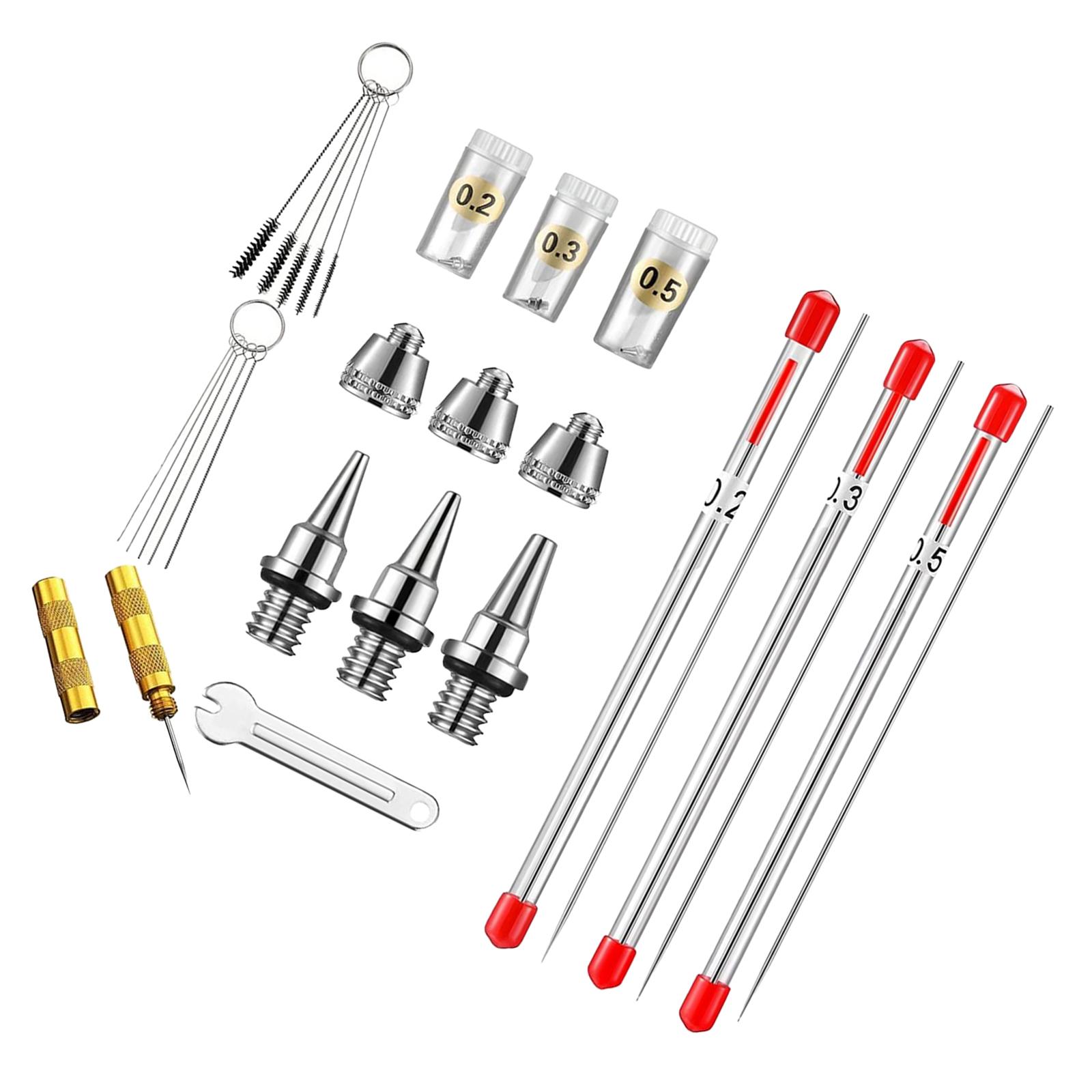 Bothyi - 13 Piezas 0,2Mm 0,3Mm 0,5Mm Kits De Boquillas De Aerógrafo Equipo Con Llave