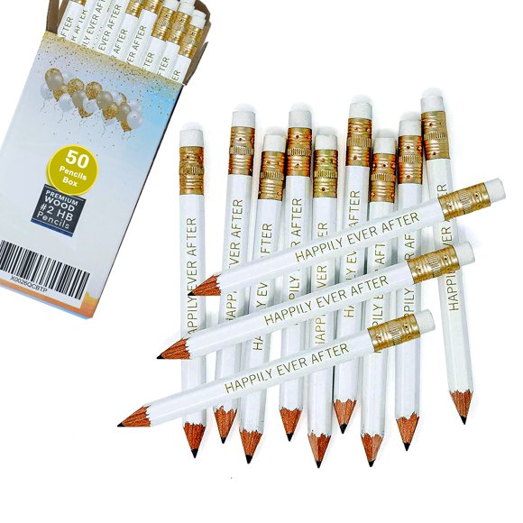 Lápices Sparkle Occasions 98 mm con foil dorado - Paquete de 50