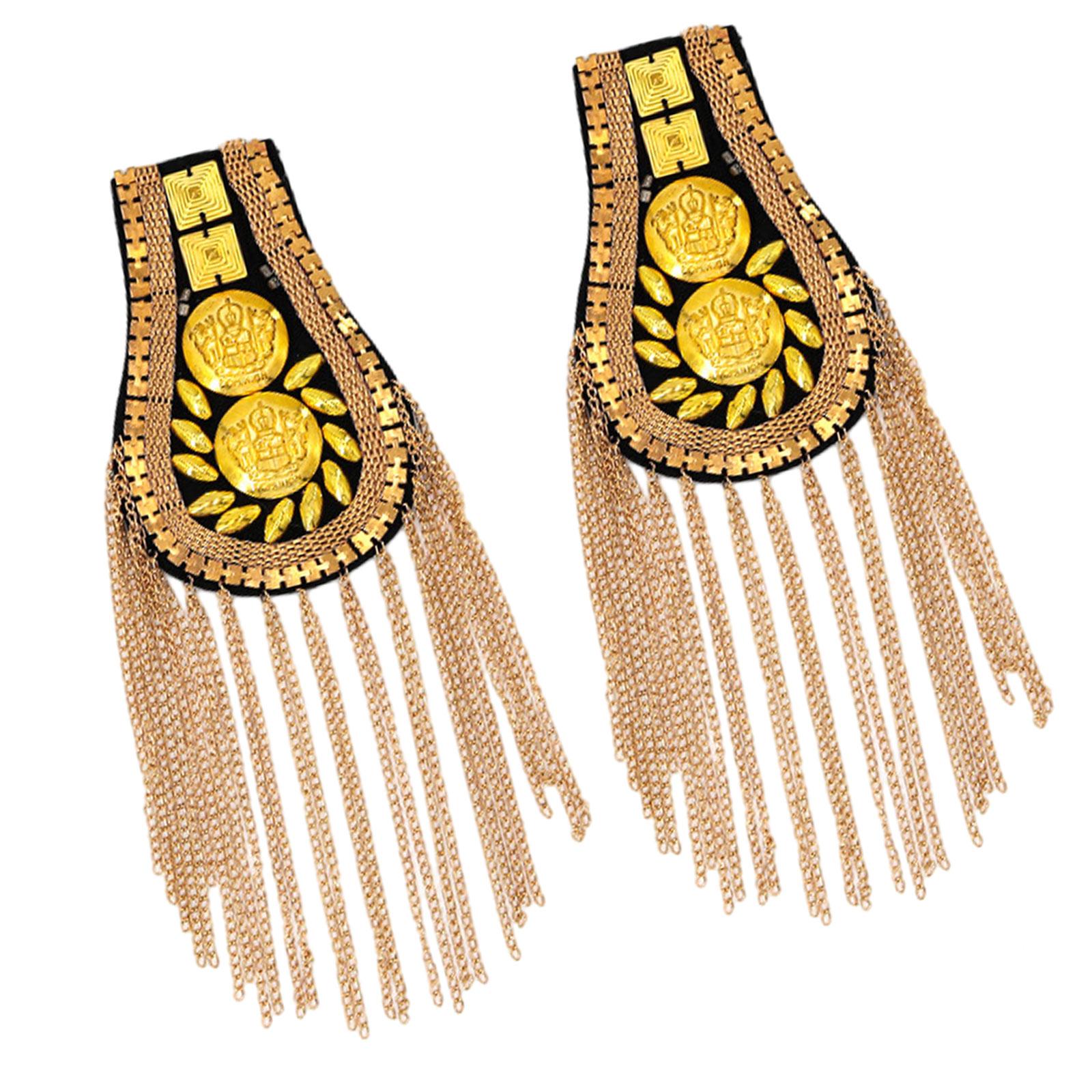 Ioensy - Charretera De Cadena De Eslabones Con Borlas De Metal, Estilo Punk, 1 Par Para Abrigo, Vestido De Cosplay