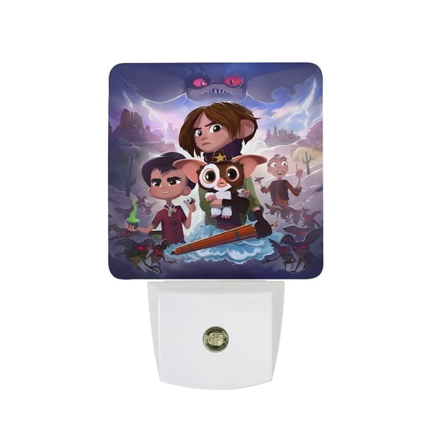 Gremlins: La Pandilla Salvaje Luz nocturna LED con sensor de anochecer a amanecer para dormitorio, baño, pasillo, escaleras - Lámpara LED nocturna de enchufe, 0.5W - 1 pieza