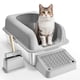 thumbnail image 1 of Caja de arena para gatos VEVOR de acero inoxidable XL cerrada con tapa, 1 of 3