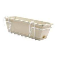 Magideal - Macetero Colgante Para Balcón, Barandilla, Cesta Para Plantas, Maceta Colgante Para Flores, Caja De Ventana, Macetero Para Campo, Alféizar De Ventana, Estante Blanco