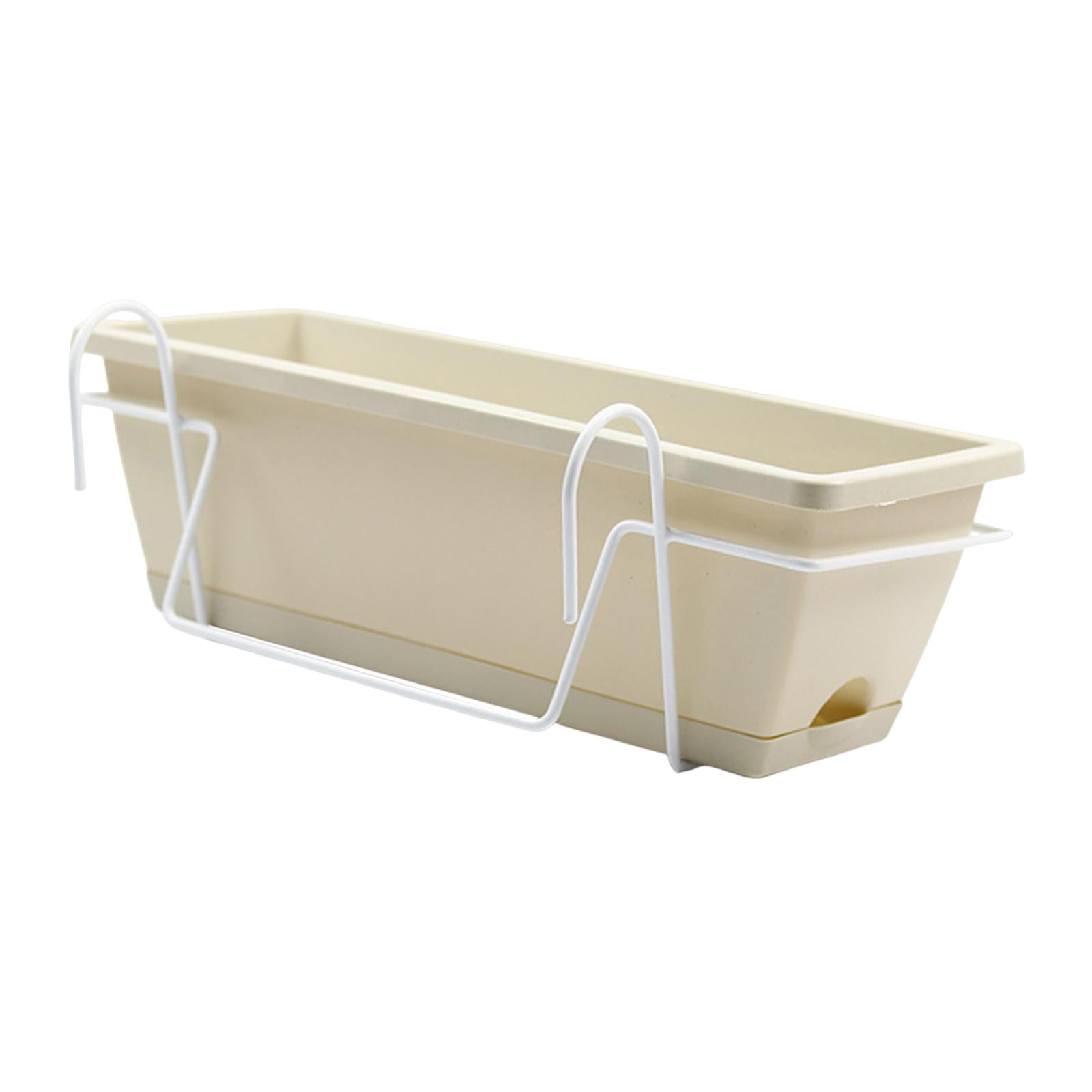 Magideal - Macetero Colgante Para Balcón, Barandilla, Cesta Para Plantas, Maceta Colgante Para Flores, Caja De Ventana, Macetero Para Campo, Alféizar De Ventana, Estante Blanco