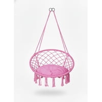 Byb Home - Silla Colgante Terraza Hamaca Rosa + Cojín