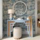 thumbnail image 2 of Otoman Tov Furniture Dex de lino a rayas beige, 2 of 8