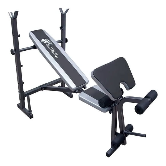Banco Multifuncional Centurfit Gym Pecho Bicep 5 En 1 Pesas Gris