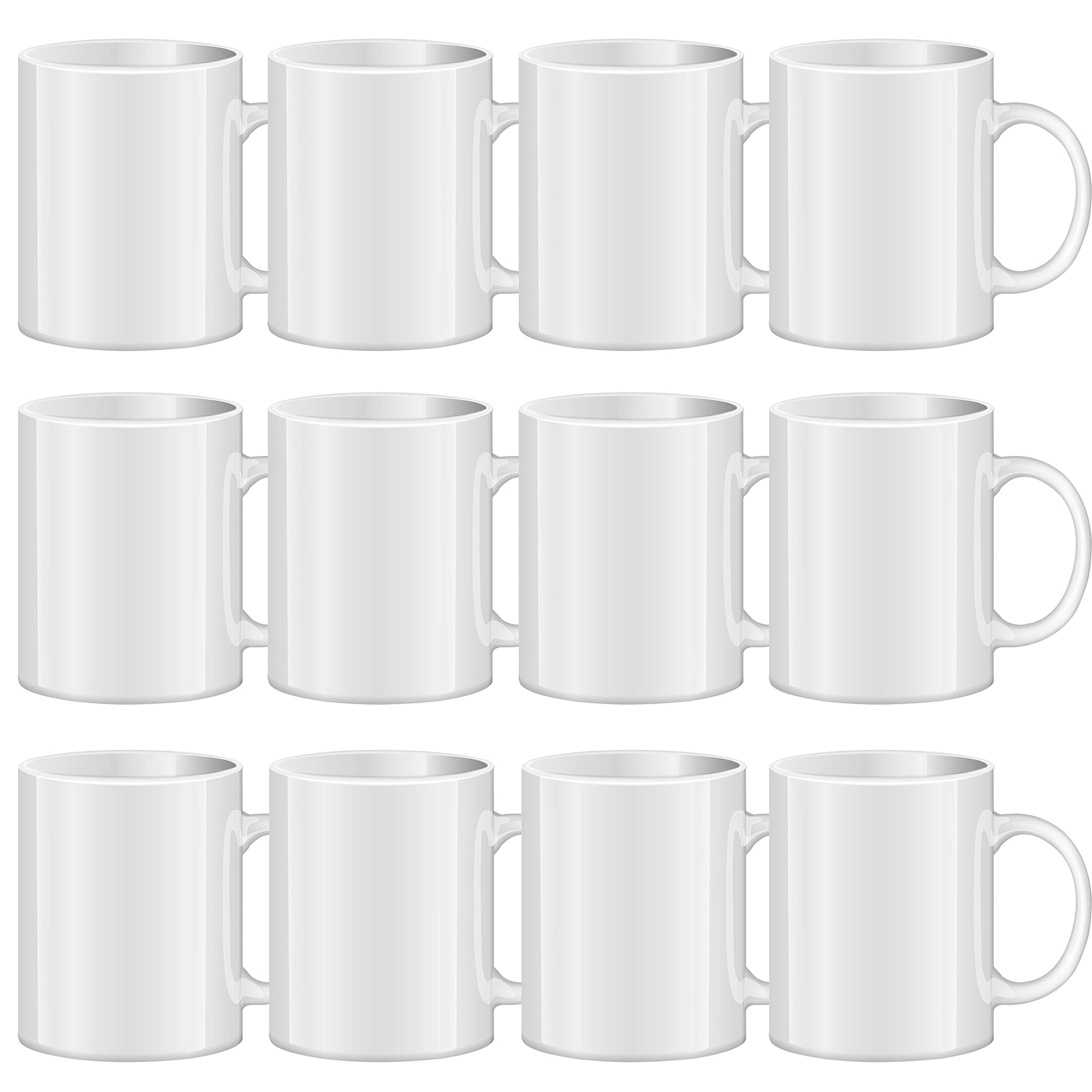 Tazas De Sublimación Tanglong, Cerámica Blanca, 325 Ml, Juego De 12