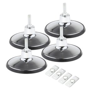 Ioensy - 4 Niveladores De Patas Para Mesa De Billar, Herrajes Metálicos Para Mesa De Fútbol, Color Plateado