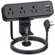 thumbnail image 1 of Pinza de escritorio Power Strip PAEWOK de 3 enchufes con USB C de 5 V/3 A, color negro, 1 of 7