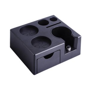 Magideal - Estación De Manipulación De Café Expreso, Estación De Apisonamiento, Accesorios Prácticos Negros Para Máquina De Café Expreso, Soporte De Portafiltro,