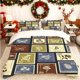 thumbnail image 1 of Vintage Stamp Print Duvet Cover Set Bedding Set Including Duvet Cover + 2 Pillowcases All-Season Home Bedroom Guest Room Essential Perfect Gift for Family and F, 1 of 1