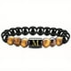 thumbnail image 1 of Natural Tiger Eye Stone 26 Letters Obsidian Elastic Rope Bracelet For Men, 1 of 5