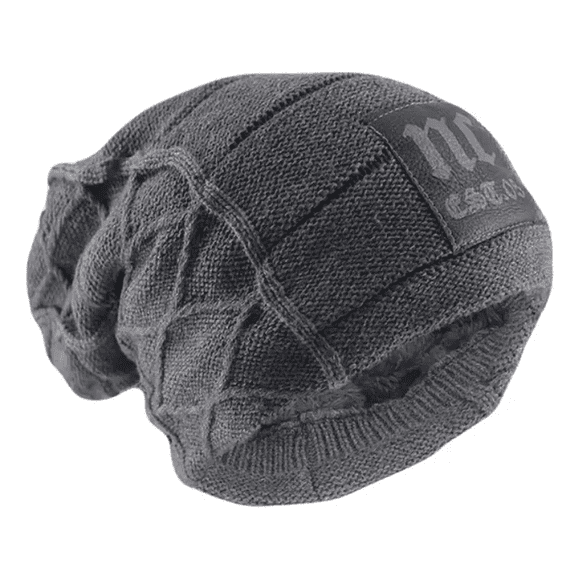 Gorro Invierno Hombre De Lana Con Forro Moda Masculina Gris