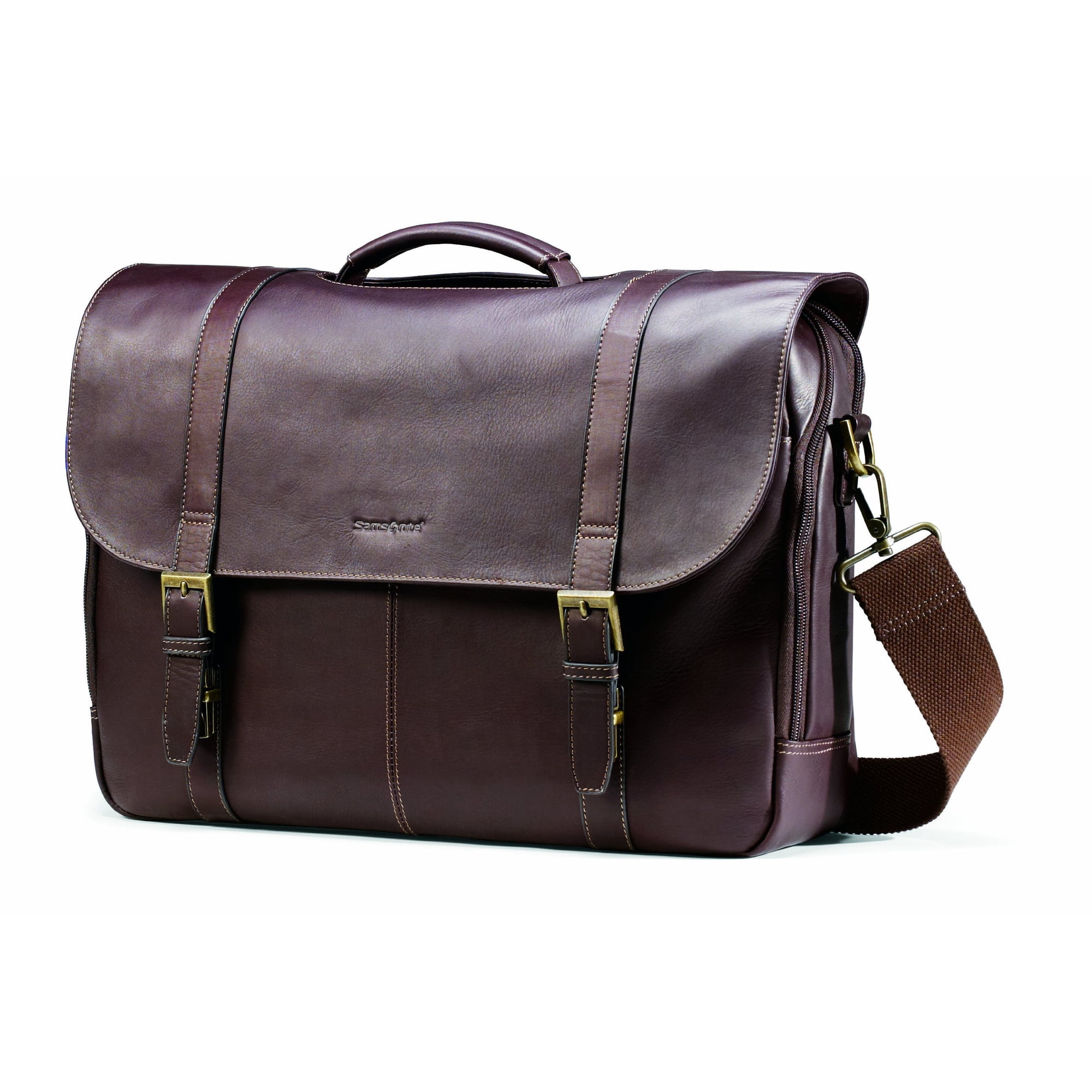 Bandolera Samsonite De Piel Colombiana, Color Marrón, 1,3 Kg