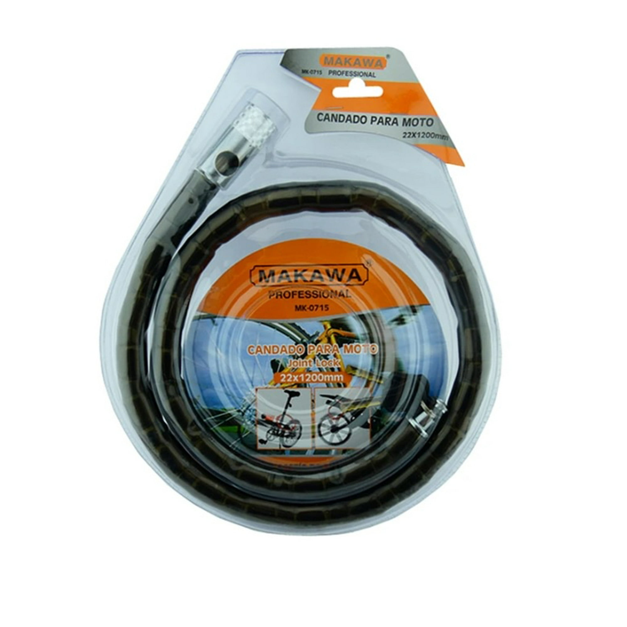 Vipnetwork - Candado Para Moto Bicicleta 22x1200mm Makawa