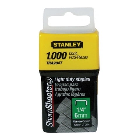 Set 1.000 Grapas Engrapadora Stanley 1/4 Uso Ligero Amarillo