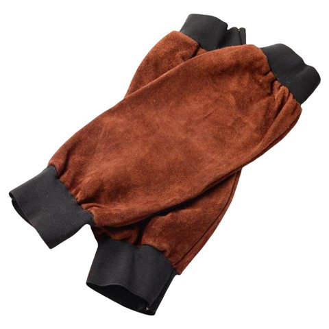 Ioensy - Manguitos De Soldadura Con Puño Elástico Cuero Artificial Resistente Al Calor Marrón