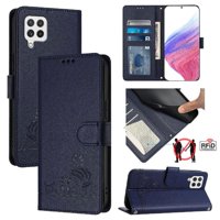 Funda Tipo Cartera Foxdock Para Samsung Galaxy A22 4G Con Soporte, Ranuras, Rfid, Diseño De Gato
