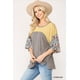 thumbnail image 1 of Top de Punto con Bloques de Color y Estampado Floral con Mangas Dolman, 1 of 5
