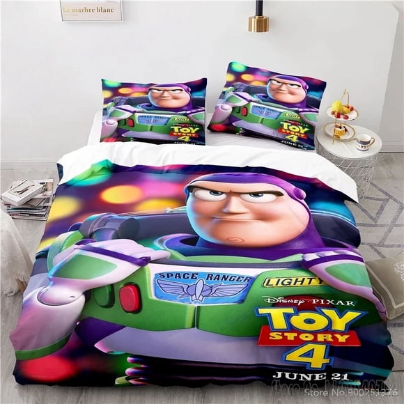 x1425 Bed Sheetsed Toy Story Buzz Lightyear Duvet Cover Set HD Comforter Cover for Kids Bedding Sets Bedclothes Bedroom Decor 3-Piece Bedding Set (1 Duvet Cover + 2 Pillow Shams) nj1425