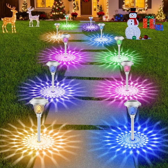 Luces solares para camino BEAU JARDIN de 42 cm, paquete de 8, impermeables