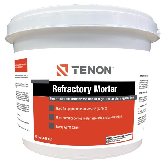 Mortero refractario Tenon 4,5 kg alta temperatura 1399 °C