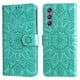 thumbnail image 1 of Funda tipo cartera FOXDOCK para Samsung Galaxy M34 5G , diseño girasol en relieve, cuero PU, cierre magnético, soporte y tarjetero, 1 of 5