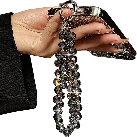 TENOC Beaded Phone Wrist Strap, Black