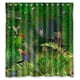 thumbnail image 1 of Cortina de ducha de selva tropical, juego de cortina de baño con ganchos, tamaño 66 x 72 pulgadas, 1 of 3
