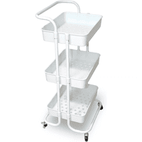 Kimale - Carrito Organizador Metalico De 3 Niveles Con Ruedas