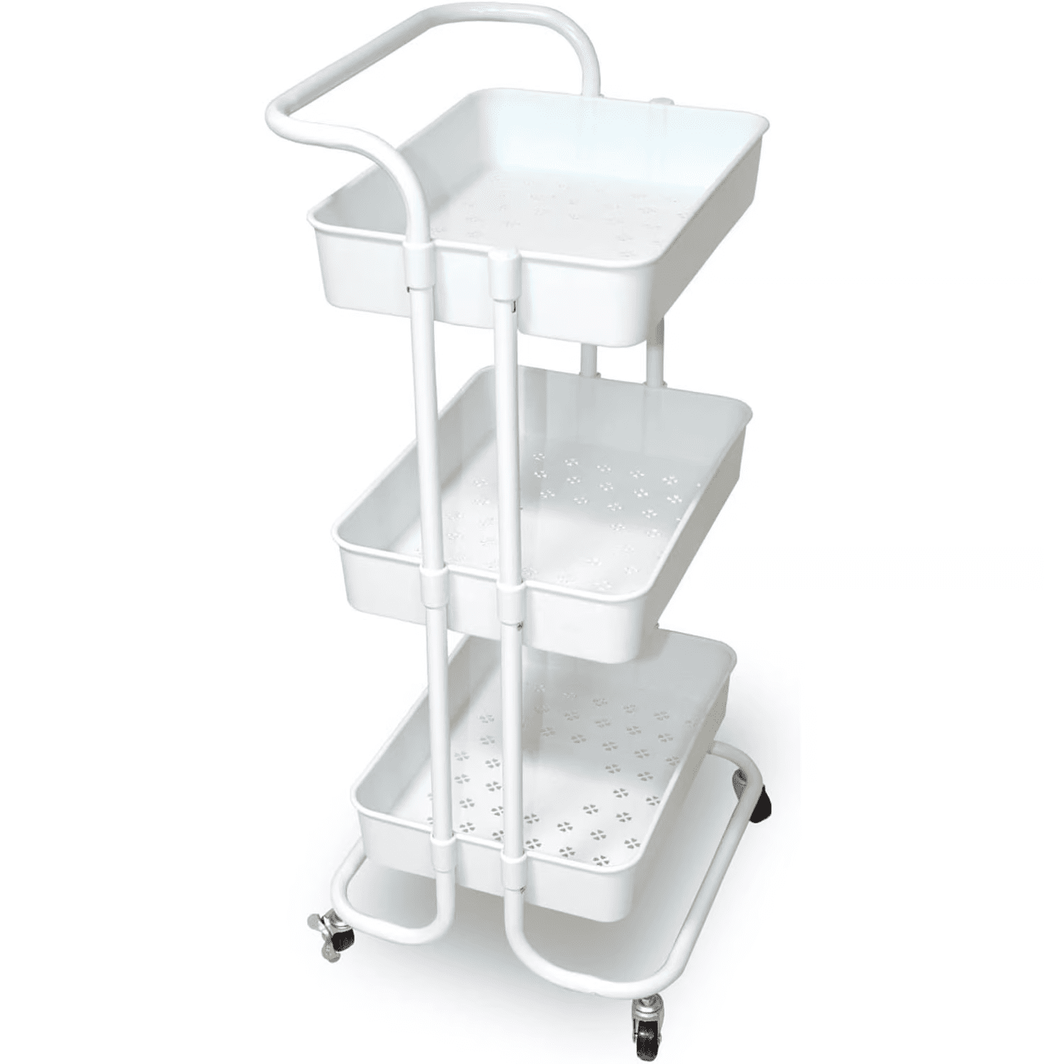 Kimale - Carrito Organizador Metalico De 3 Niveles Con Ruedas