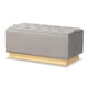 thumbnail image 1 of Ottomana de almacenamiento Powell Glam y Luxe de terciopelo gris, 1 of 8