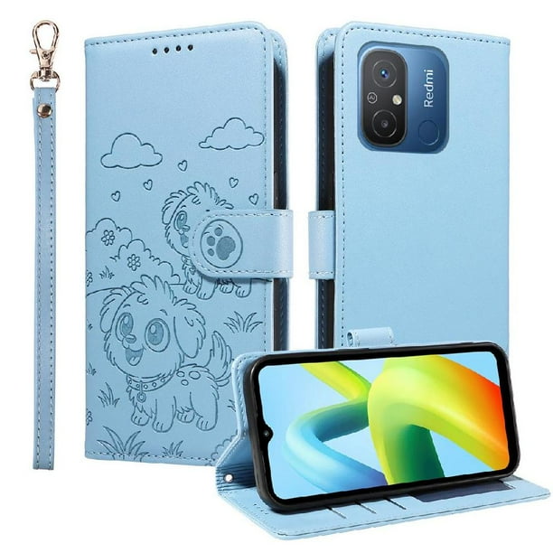 Funda Billetera FOXDOCK Compatible con Xiaomi Redmi 11A 4G, Diseño Perrito Tierno, Ranuras para Tarjetas y Soporte Plegable