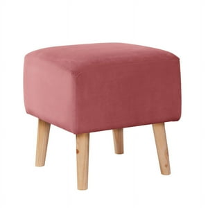 Latam Home - Pouf Burdeos Tela Velvet Palo Rosa
