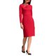 thumbnail image 4 of INSPIRE CHIC Vestido de Trabajo para Mujer de Manga Larga con Cuello Asimétrico Bodycon de Negocios Cóctel L Rojo, 4 of 5