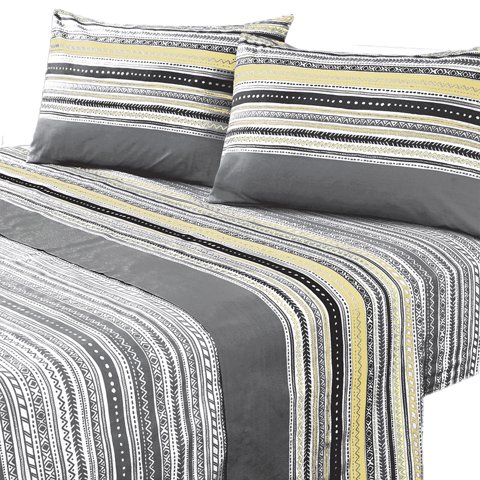 Mallorca - Juego De Sábanas T144 2 Plazas Karachi Grey