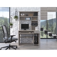 Tuhome - Escritorio Biblioteca 1 Puerta 1 Cajon 180 180,7X110X58,3 Cm Ceniza