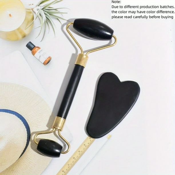 Relax & Rejuvenate with the Jade Roller Gua Sha Set - Facial Roller, Rose Quartz Massage & Back Scraping for Pain & Wrinkle Relief!