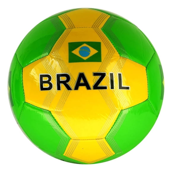 Pelota de Fútbol Brasil PWRFitness Verde Amarillo 20 cm