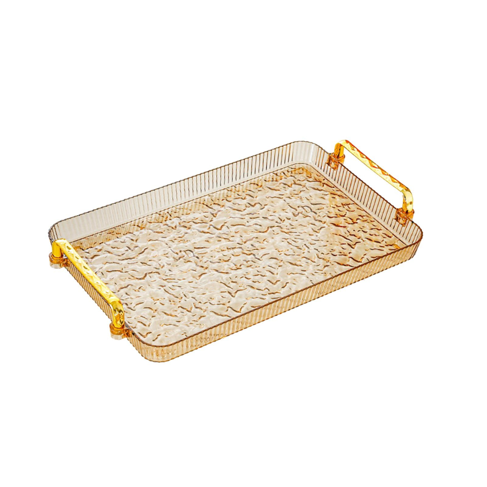 Magideal - Bandeja Para Servir, Bandeja De Cosméticos Para Baño Con Asa, Bandeja Para Mesa De Centro, Bandeja De Almacenamiento De Joyas Para Cena, Hotel, Habita Marrón