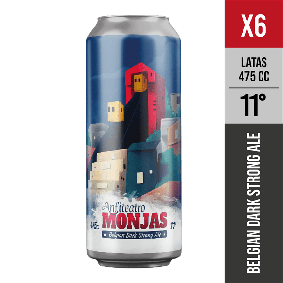 Pack x6 Monjas, 11° (Dark Belgian Strong Ale) - Cerveza artesanal Valparaiso - 475 mL