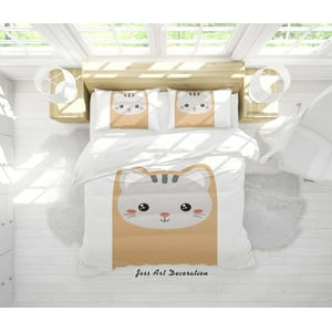 Milsleep - 3D Cartoon Animal Cat Pattern Quilt Cover Set Ropa De Cama Set Funda Nórdica
