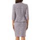 thumbnail image 3 of INSPIRE CHIC Conjunto de Traje de Tweed de 2 Piezas para Mujer Conjunto de Atuendo de Maestra para Regreso a Clases Chaqueta de Manga 3/4 con Botones Falda Lápiz Púrpura S, 3 of 6