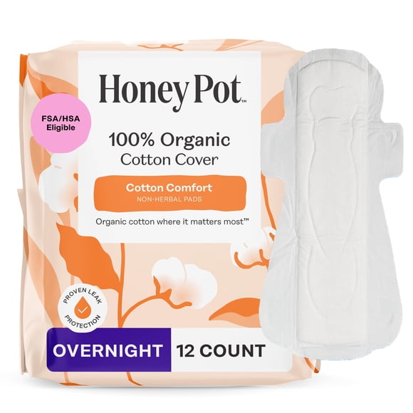 Almohadillas sanitarias The Honey Pot Company sin hierbas durante la noche